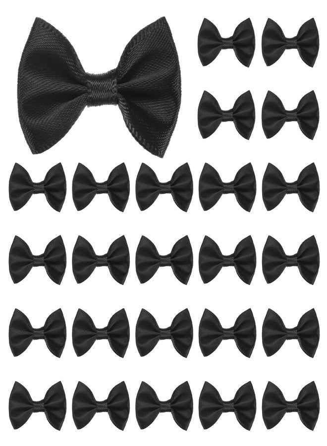 M METERXITY 60-Pack 1.5 Inch Mini Ribbon Bows|Premium Polyester Craft Bows for Gift Wrapping, Wedding Favors, DIY Hair Accessories, Christmas & Party Decoration [Black] - Image 1